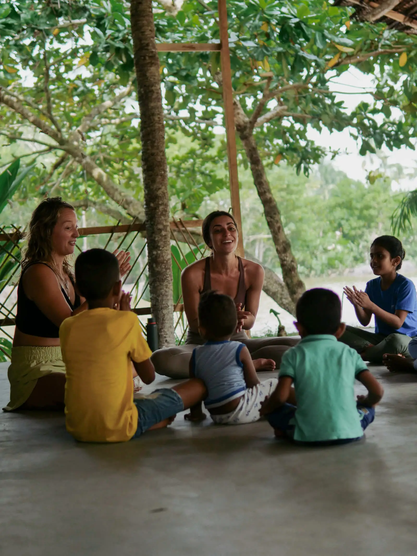 Children from the village at the shala